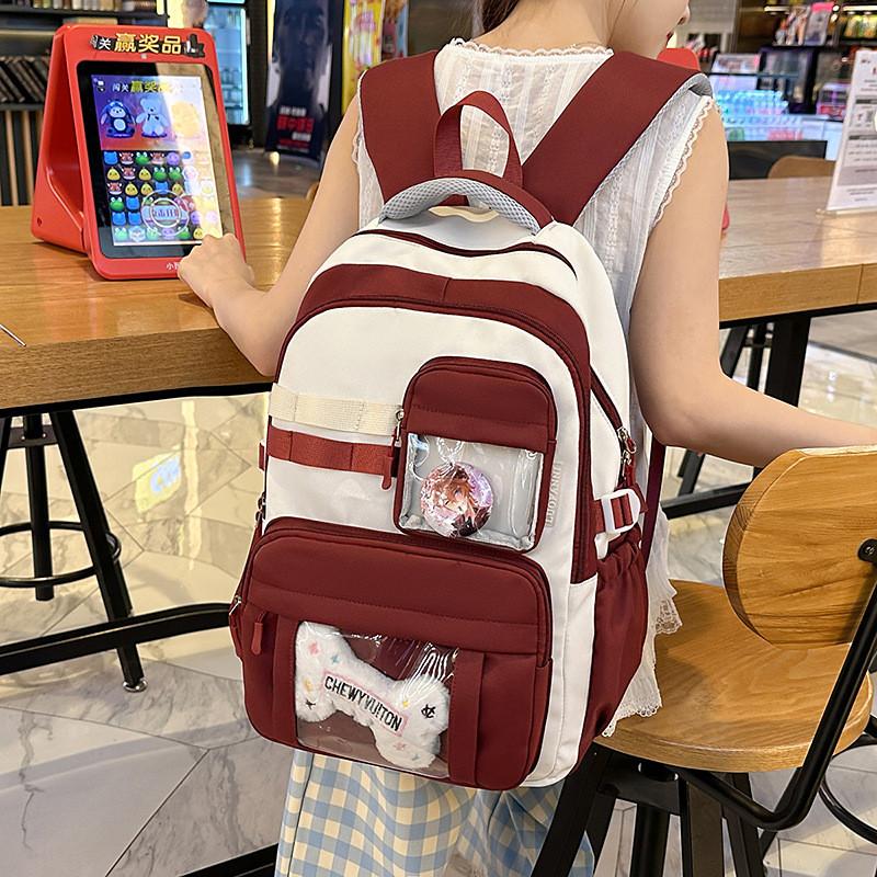 Fashion Teen Backpack With Contrast Colors And Spacious Interior For Use Daily