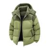 Men's Winter Color Block Hooded Jacket – Windproof Cotton Padded Coat with Plus Velvet Lining