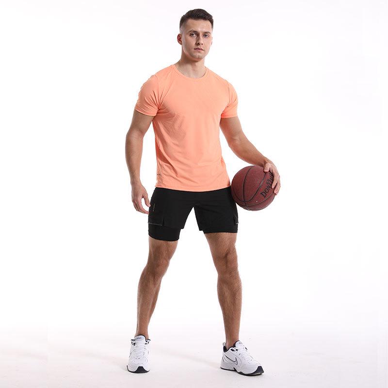 Men's Quick-Dry Sports T-Shirt: Solid Color, Breathable, Short Sleeve for Running & Fitness