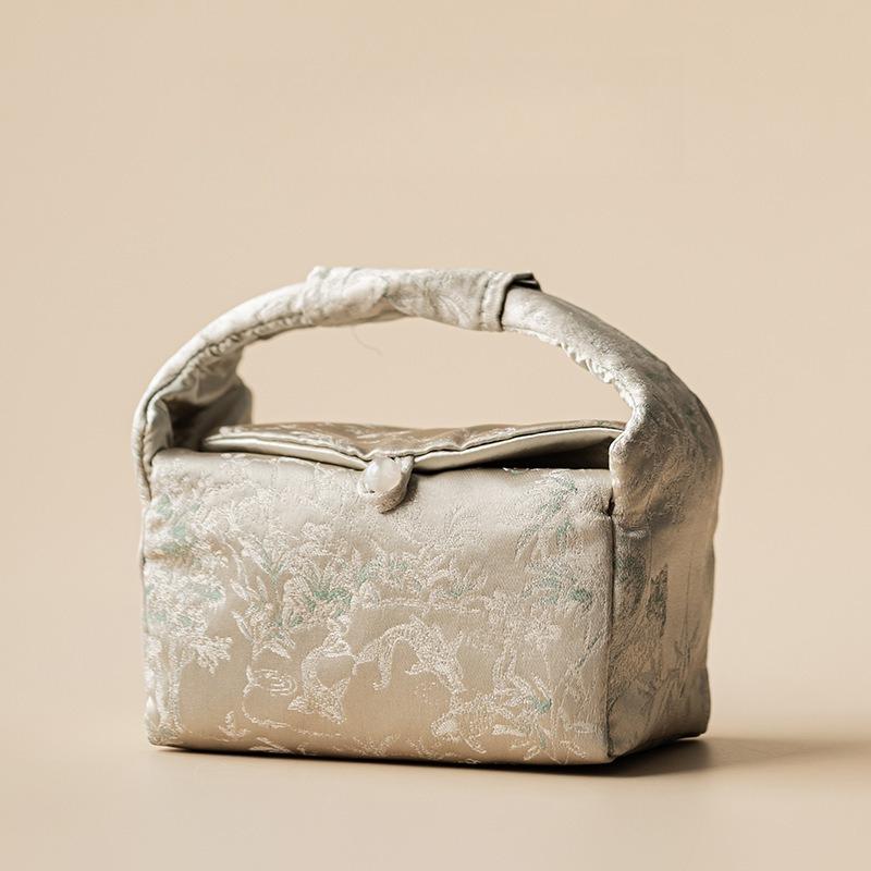 Guofeng Fabric Storage Bag Going Out Travel Tea Set Portable Bag Tea Ceremony Accessories Premium Handbag