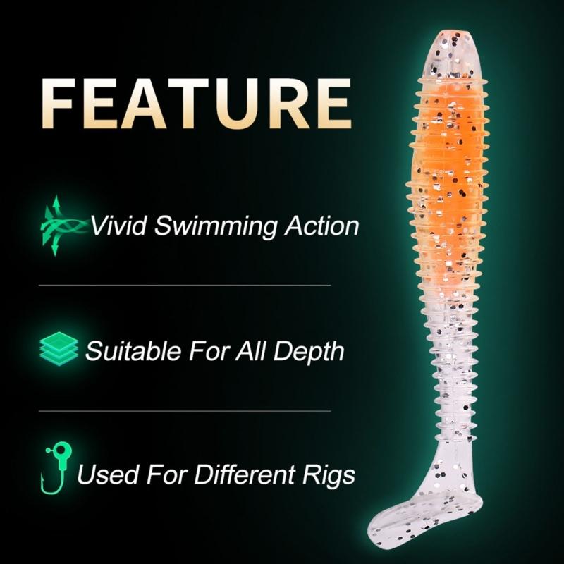 6lots Soft Realistic Floating Lures Swimming Motion Wobblers Artificial Baits Saltwater Freshwaters Use
