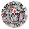 50 Unique Halloween Skull & Ghost Cartoon Stickers for Suitcases, Cars, and Phones