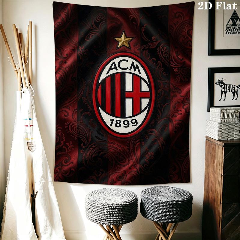 Ac Milan Crest Emblem Threepiece Set 1 Duvet Cover 2 Pillowcase Without Core Bedding Set Duvet Cover And Pillowcase Soft And Comfortable