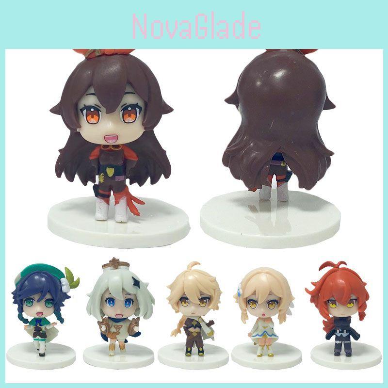 Exquisites 6-teiliges Set Genshin Impact Actionfiguren mit Klee Paimon und mehr für Sammler