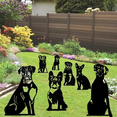 1pc Metal Garden Dog Statue – Black Silhouette Decorative Garden Stake, Stylish Outdoor Decor for Garden & Party, Elegant Art