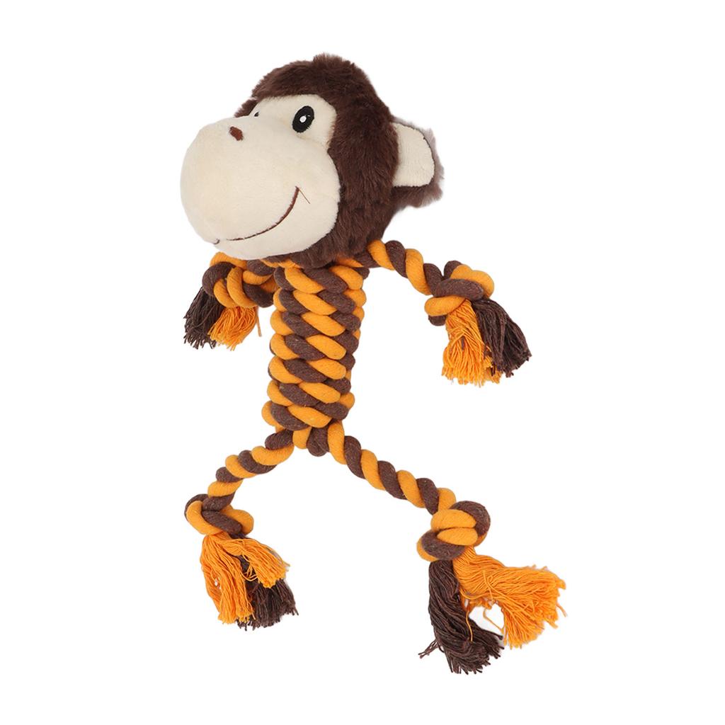 Squeaky Plush Dog Toy Splicing Bite Resistant Tooth Protection Relieve Anxiety 3D Dog Molar Toys Monkey