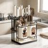 Cute Cat Pattern Kitchen Storage Rack Standing Cutlery Organizer Chopstick Holder  Home Use