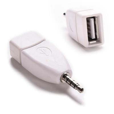 Vehicle 3.5mm Male Aux Audio Plug Jack To USB 2 Female Converter Adapter