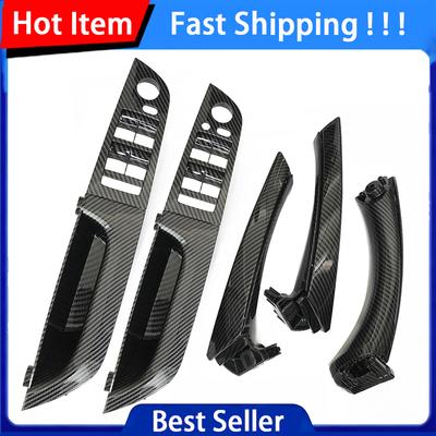For BMW 3 Series E90 E91 316 318 320 325 Upgraded LHD RHD Carbon Fiber Inner Door Pull Handle Kit Panel Trim Cover Replacement
