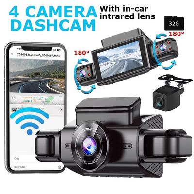 Nový 4čočkový Dash Cam 1080P HD videorekordér pro auto DVR 360°Auto WiFi Black Box Night Vision 24H parkovací monitor Auto Assecories