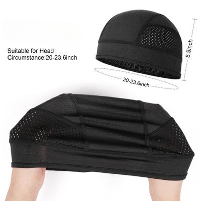 Summer Mesh Thin Vents Beanie Cap Bonnet for Men Sweat Absorbent Skull Cap Under Helmet Moisture Wicking Cycling Cap for Rider