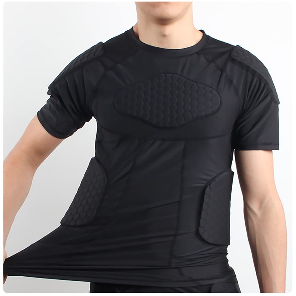 RENHE Short Sleeve Padded Body Inner Sportswear for Injury Size M Men's Protector, Protector, T-Shirt Football, Basketball, Rugby, Sweat-Wicking,