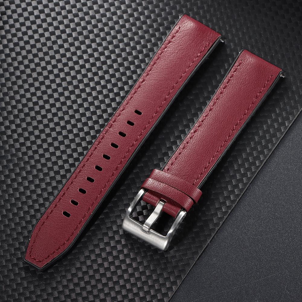 20mm 22mm Watchband Leather Silicone Watch Strap Quick Release Universal Watch Band for Samsung for Men Women Replacement Belt