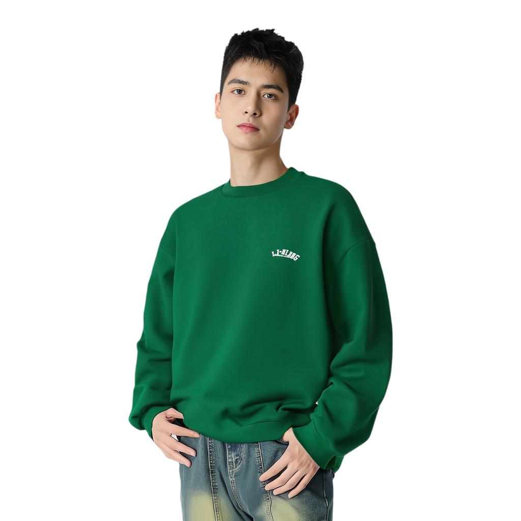 Li Ning Série Sportovní Životní Styl Písmenný Pulovr Mikina Pánská mikina Cool-Pine-Green AWDT379-4