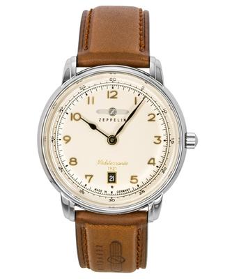 Mediterranee Leather Strap Beige Dial Quartz 96405 Men's Watch