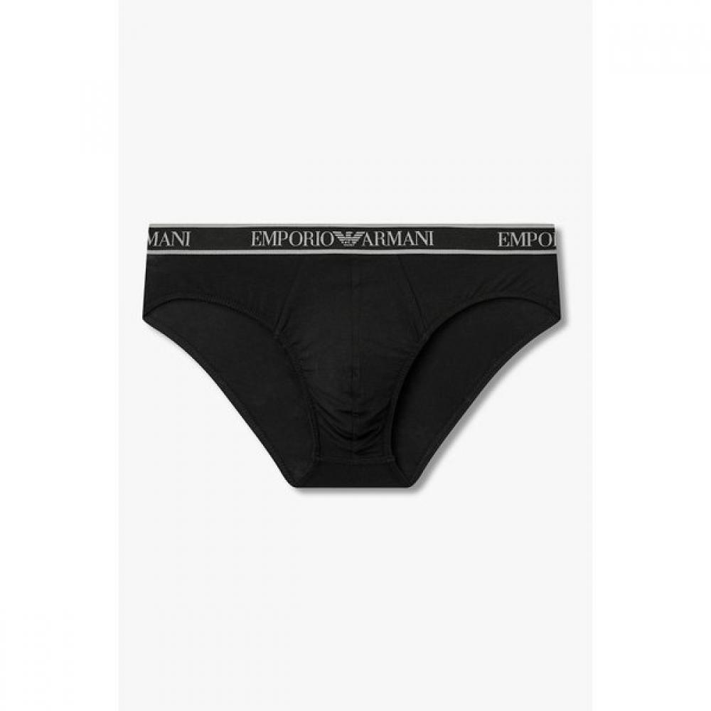 Emporio Armani Men S Two Tone Jacquard Logo Brief  08m6111312 S(95)