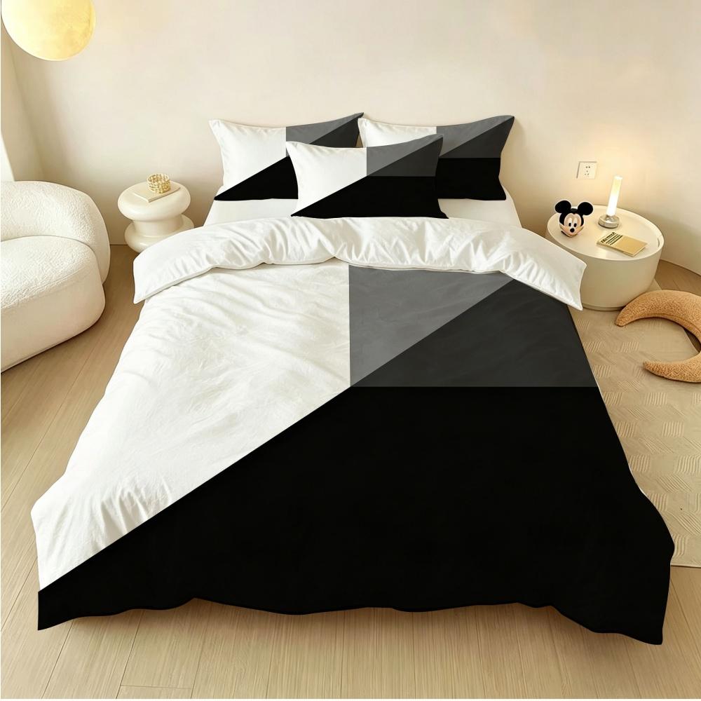 New Design Geometric Duvet Cover For Kids Comforter Cover Set Twin Size Strip Lines Bedding Set With Case 4Pcs Bedroom Decor