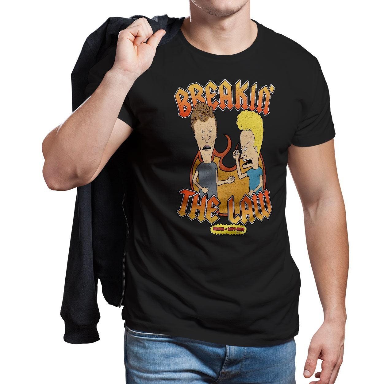 T-Shirt Ufficialmente Licenziata Di Beavis E Butt-Head Breakin The Law S