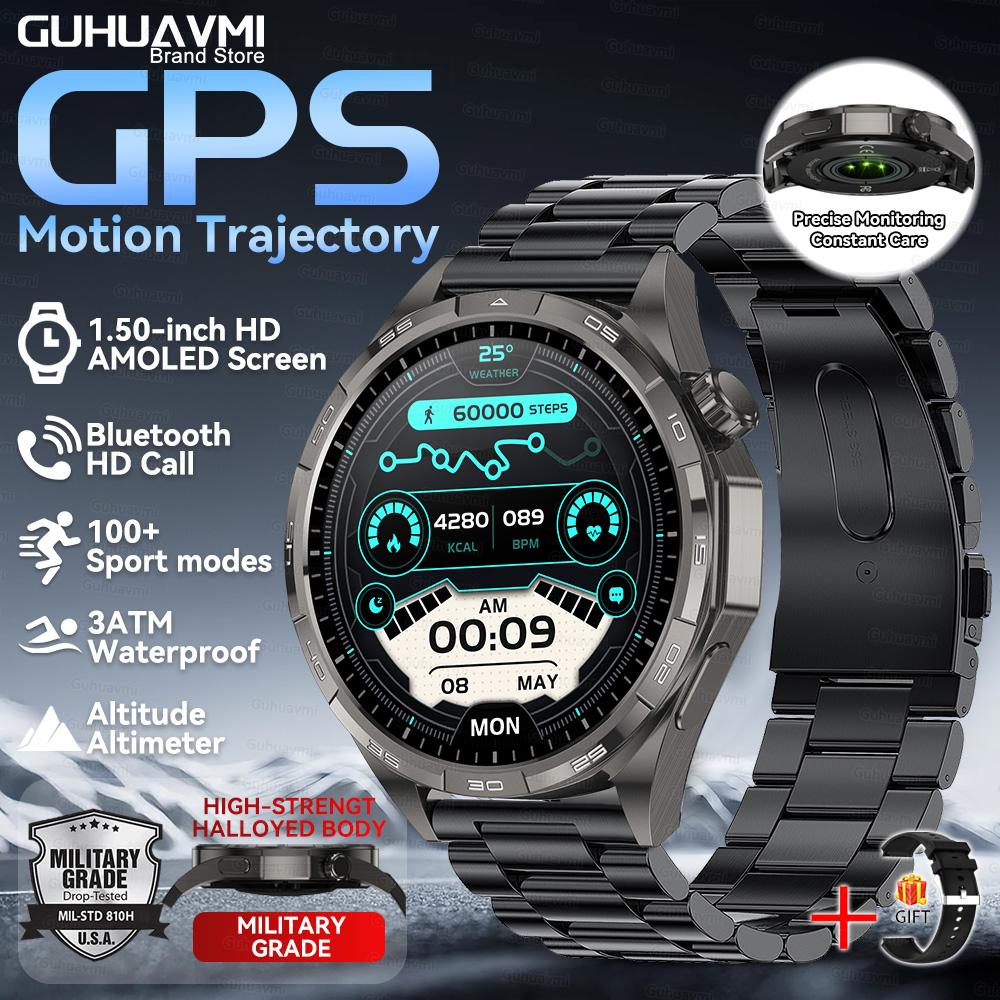 Watch 6 Pro Bluetooth Call Smartwatch 1.50'' AMOLED GPS motion trajectory Heart Rate Outdoor Sports GT Smart Watch men