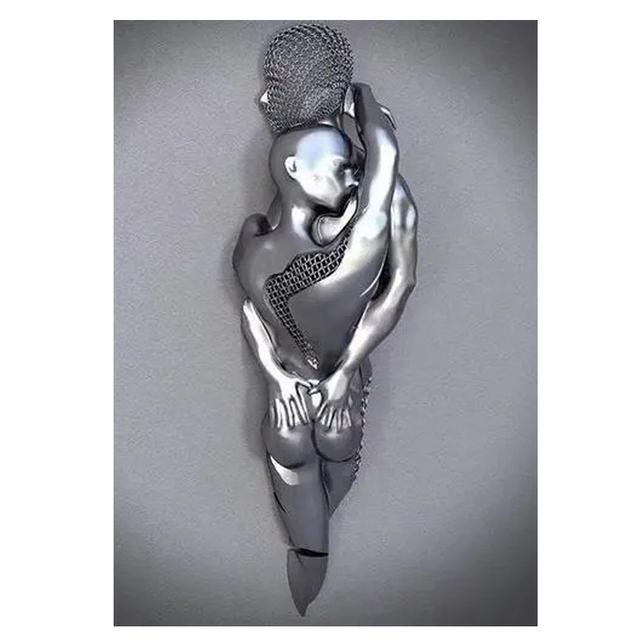 Severská kovová postava pár Socha Nástěnný milenec sochařství Tisk plakátů Nástěnný obraz Obraz na plátně Obývací pokoj Domácí dekorace