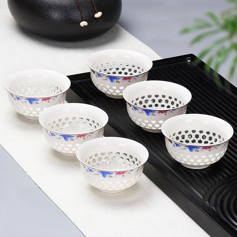 Household Kung Fu Teacup 1 pack ceramic single tea cup purple sand celadon white porcelain bone china tea bowl accessories tea cup
