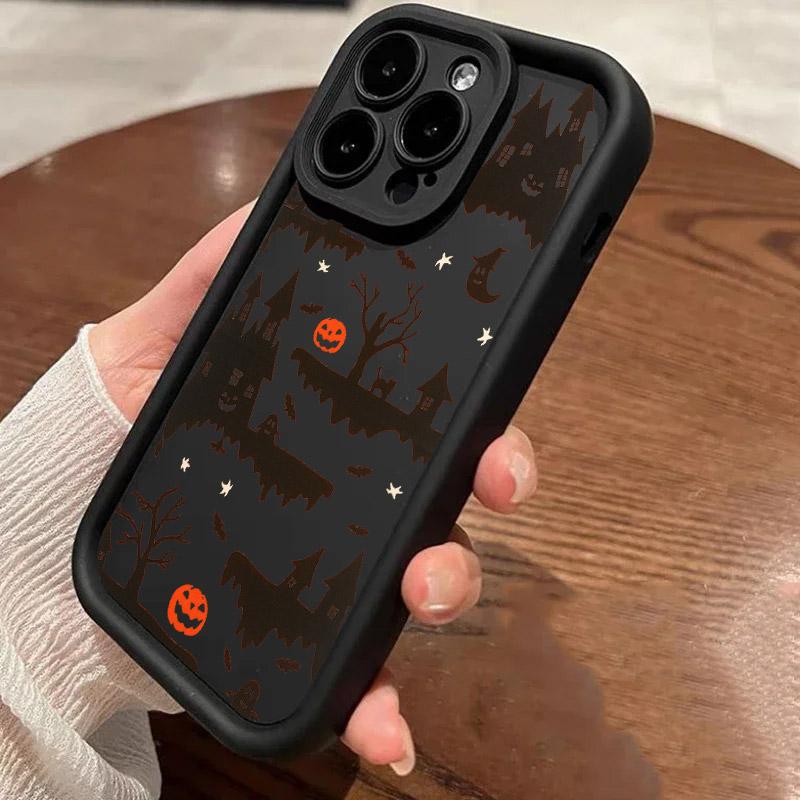 Halloween Castle Moon Soft Silicone Case For iPhone 17 Pro 14 15 Plus 11 12 13 16 Pro Max Coque 16E 17AIR Shockproof Phone Cover