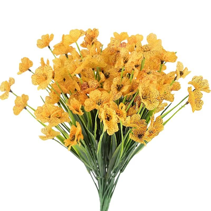 1 Bouquets Artificial Violet Flowers Silk Flowers Fake Grass Plants For Wedding Home Garden Decoration Birthday Xmas Party Decor