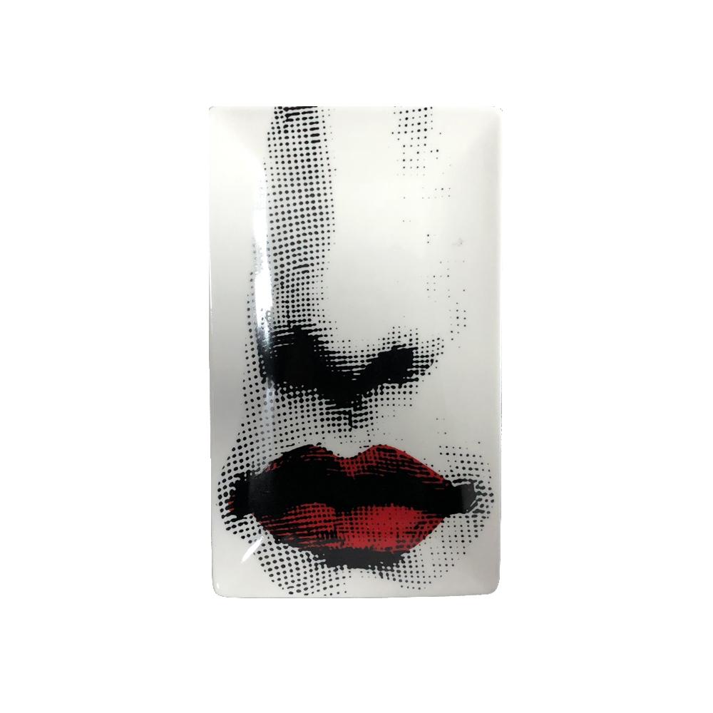 Retro Candle Holder Lady Lips Image