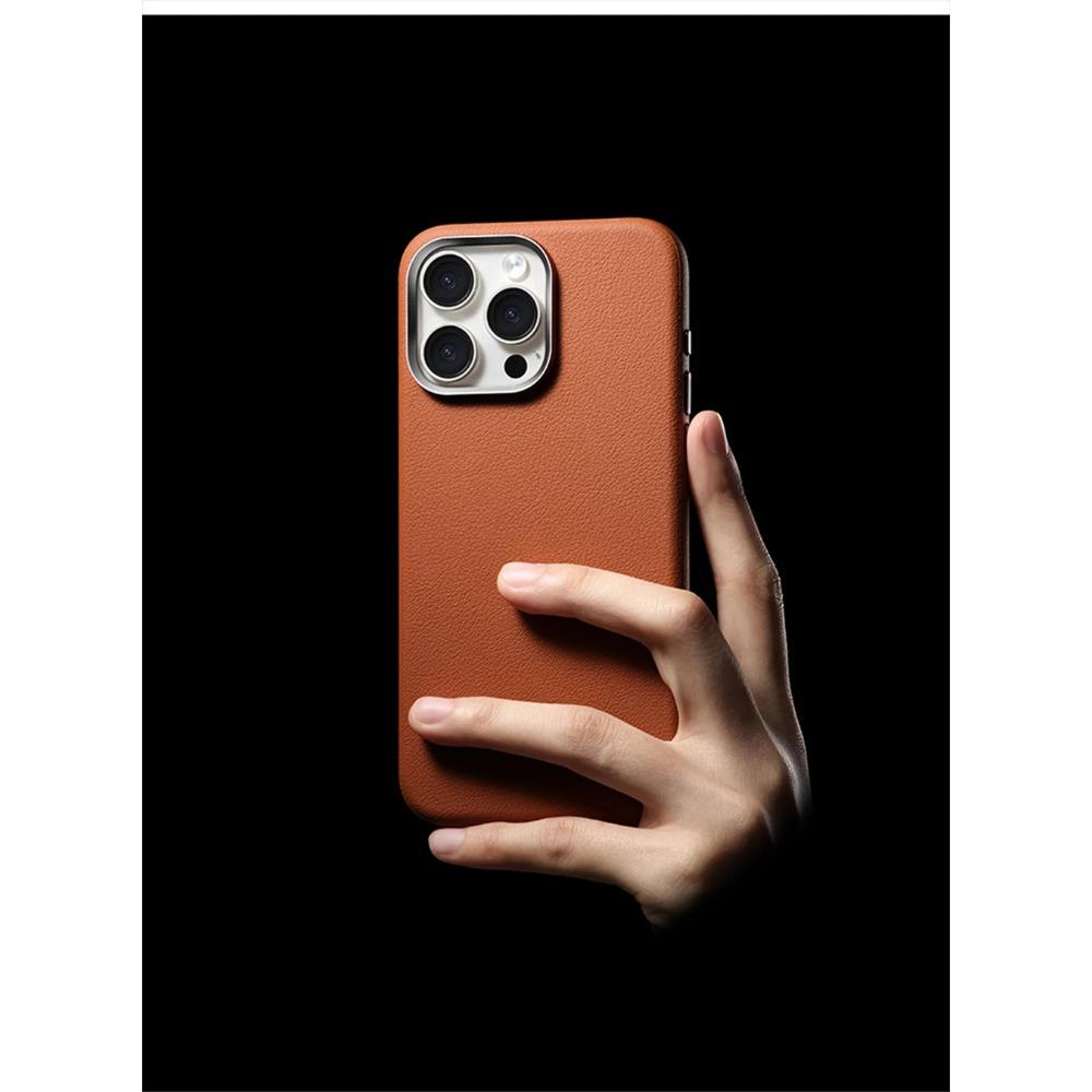 Luxusní business PU kožené pouzdro Magsafe pro IPhone 16 Pro Max 15 14 Lehké Tenké S pocitem kůže Jednobarevné Magnetické Bezdrátové nabíjení Nárazuvzdorný Ochranný kryt