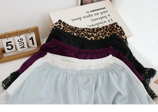 Lace Patchwork Chiffon Safety Shorts for Women - Summer Thin Anti-Exposure Underwear