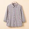 YUZHAOLIN Women's Summer 3/4 Sleeve Plaid Cotton Shirt