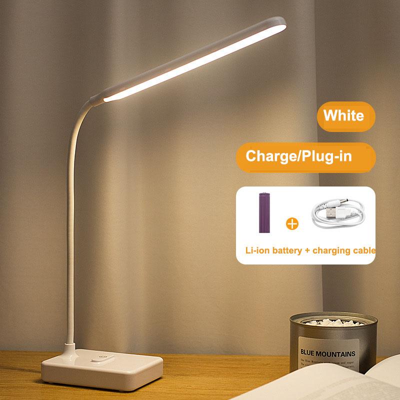 

Светодиодная настольная лампа с регулируемой яркостью, сенсорный ночник, защита глаз, складная настольная лампа, перезаряжаемая через USB, свет для учебы и чтения, прикроватная лампа