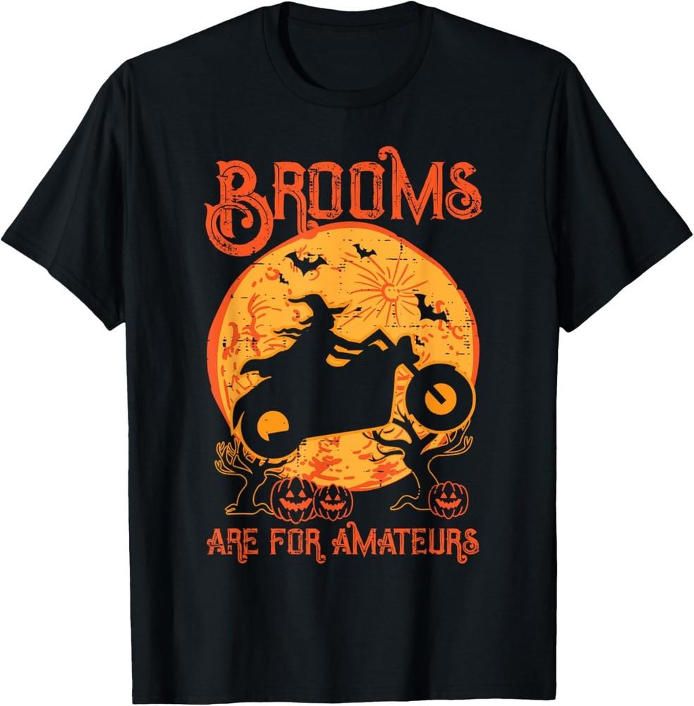 Halloween Motorcycle Brooms Amateur Biker Unisex T-Shirt Unisex T-Shirt S