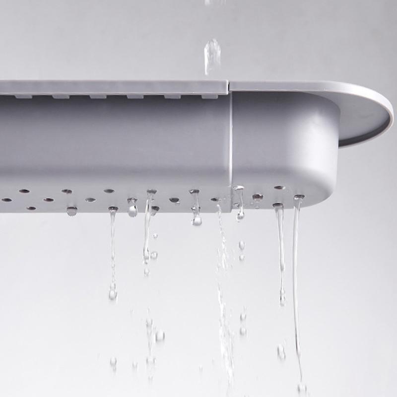 Suport de scurgere pentru chiuvetă telescopică Suport pentru burete pentru săpun Suport autoadeziv pentru hârtie de bucătărie