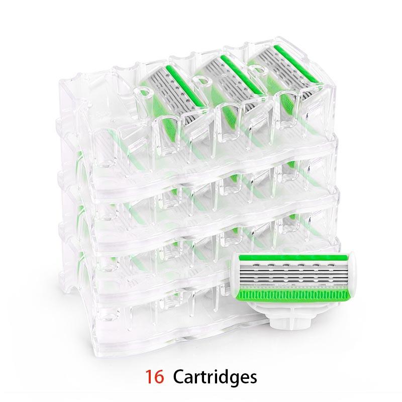 QSHAVE Green Series Blade Lady Razor personalizat X5 USA Blade Femei Lama de ras, 4/8/16 cartușe