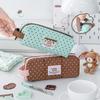 RosyPosy soft furnishings, Korean polka dot good material pencil bag, cotton-filled large-capacity student pencil bag, girls stationery bag