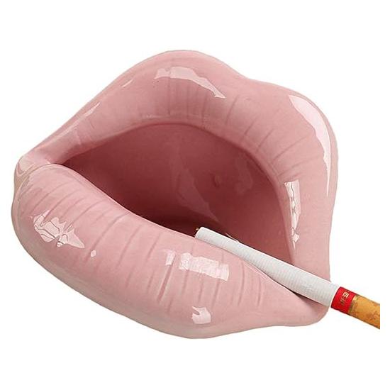Creative Ceramic Cigarette Ashtray with Lips Style Fashion Home Decoration