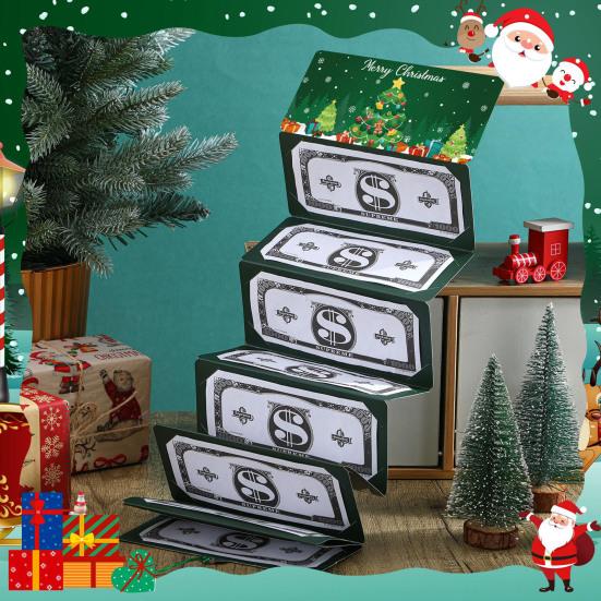 Christmas Red Envelope Money Box Gift Card Holder 10 Slots Surprise