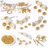 18K Gold Plated Brass Metal Round 5.5mm Ball Beads For Bracelet,Cut Pattern Gold Metal Bead For DIY Handmade Jewelry Accessories