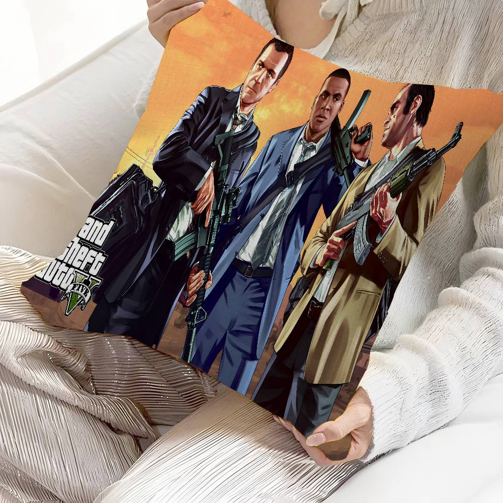 Gta5 Image personnalisée texte coussins décoratifs pour la maison Cadeaux ménagers 45x45cm