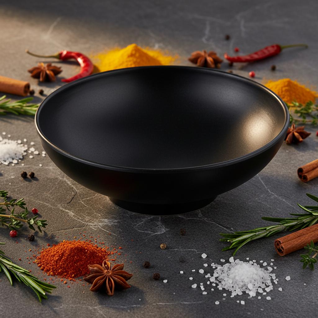Unbreakable Matte Black Melamine Noodle Soup Bowl Beef Ramen Salad Round Bowls 9 Inch