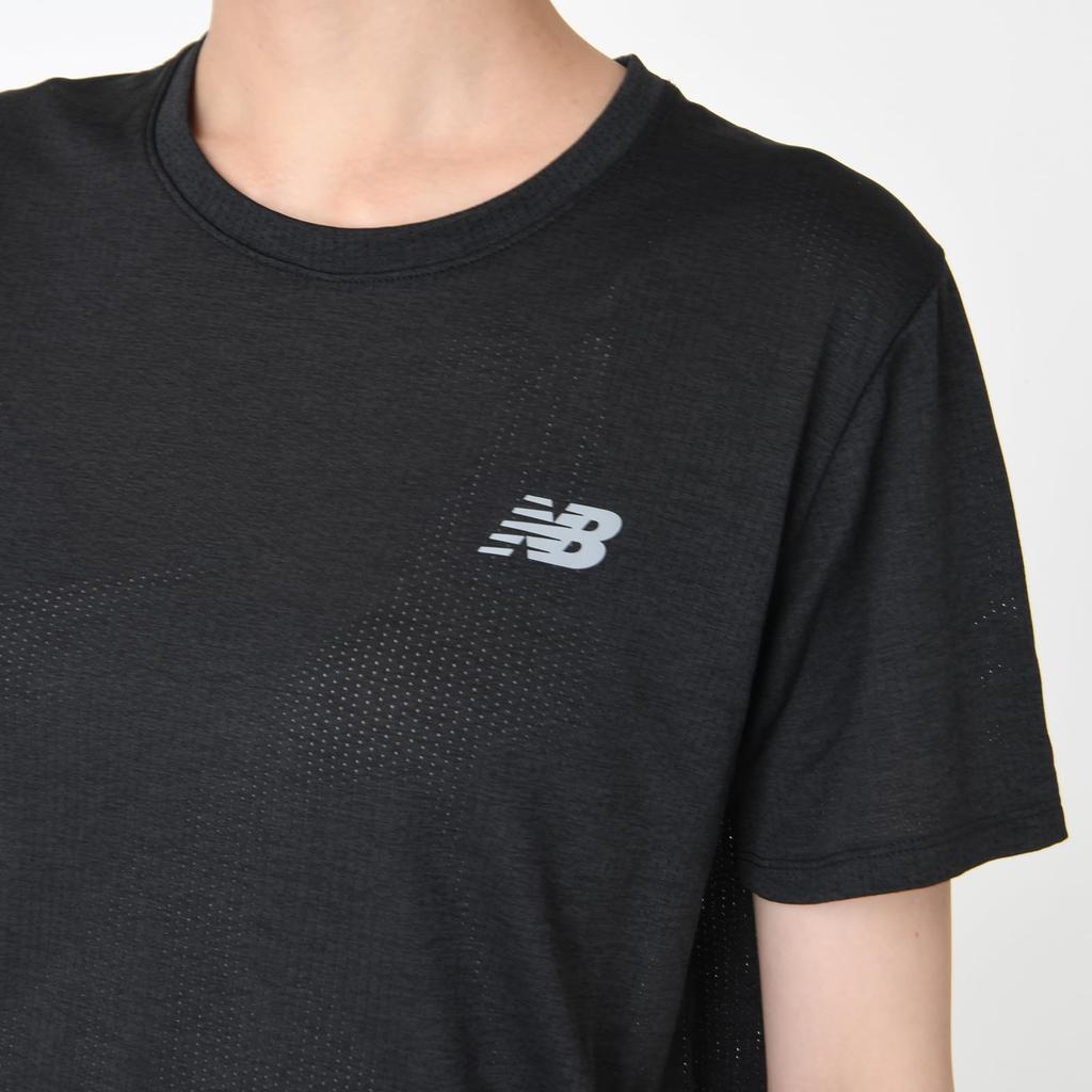 New Balance Dry Athletics Short Sleeve BKH Women's T-Shirt (WT41253) Quick-Drying (Black Heather)