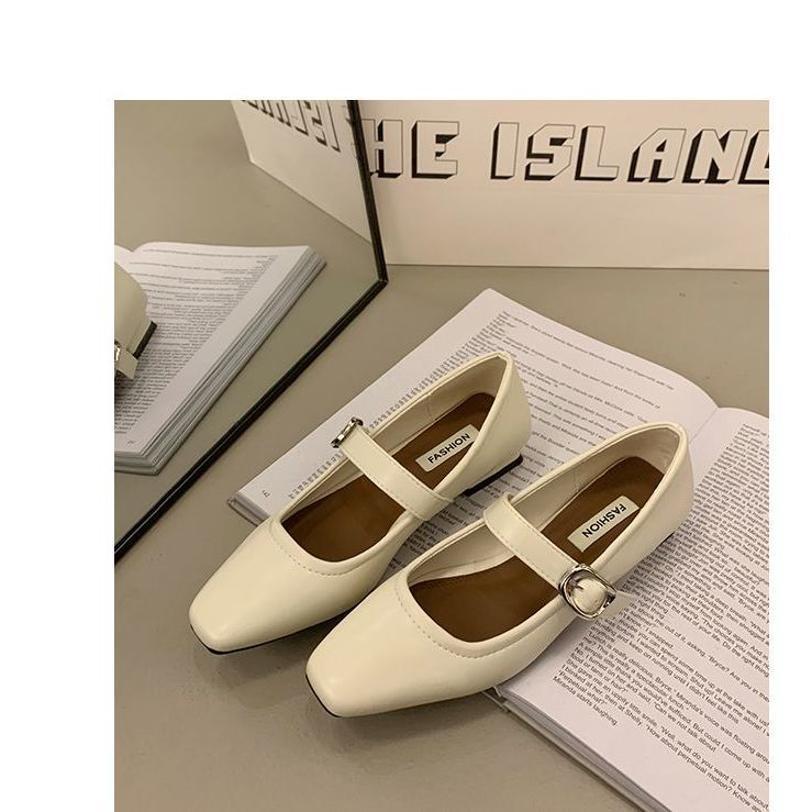

French beautiful low-heeled Mary Jane women s shoes 2025 new spring and summer light mouth single shoes silver small leather shoes evening shoes 35 бежевий