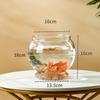 Transparent Plastic Desktop Turtle & Betta Fish Tank - Round Ornamental Aquarium for Home or Office