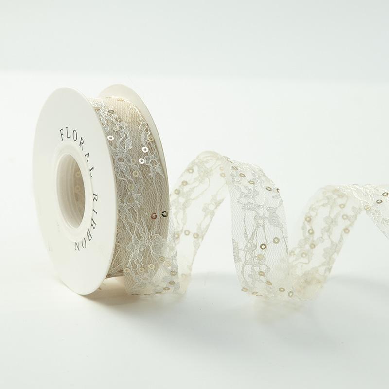 

10 Ярдов/Рулон Украшение Торта Элегантная Кружевная Лента DIY Упаковка Подарков 2,5 см Золотые Блестки Ажурное Кружево Банты для Волос Шитье 10yards B бежевый