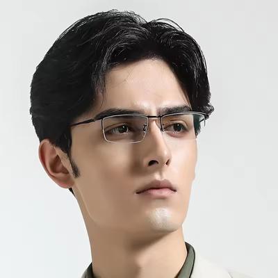 Óculos com Filtro de Luz Azul Meia-Armação Quadrados Óculos de Grau Mulheres Homens Óculos de Luxo Bloqueadores de Luz Azul Homem Senhora Óculos para Computador