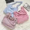 Plush Crossbody Tote Bag for Women Large Capacity Casual Lightweight Leopard Print Shoulder Bag