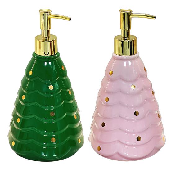 Vánoční dávkovač mýdla plnitelný nepropustný dekorativní pumpičkový dávkovač sváteční vánoční stromek dávkovač mýdla na ruce