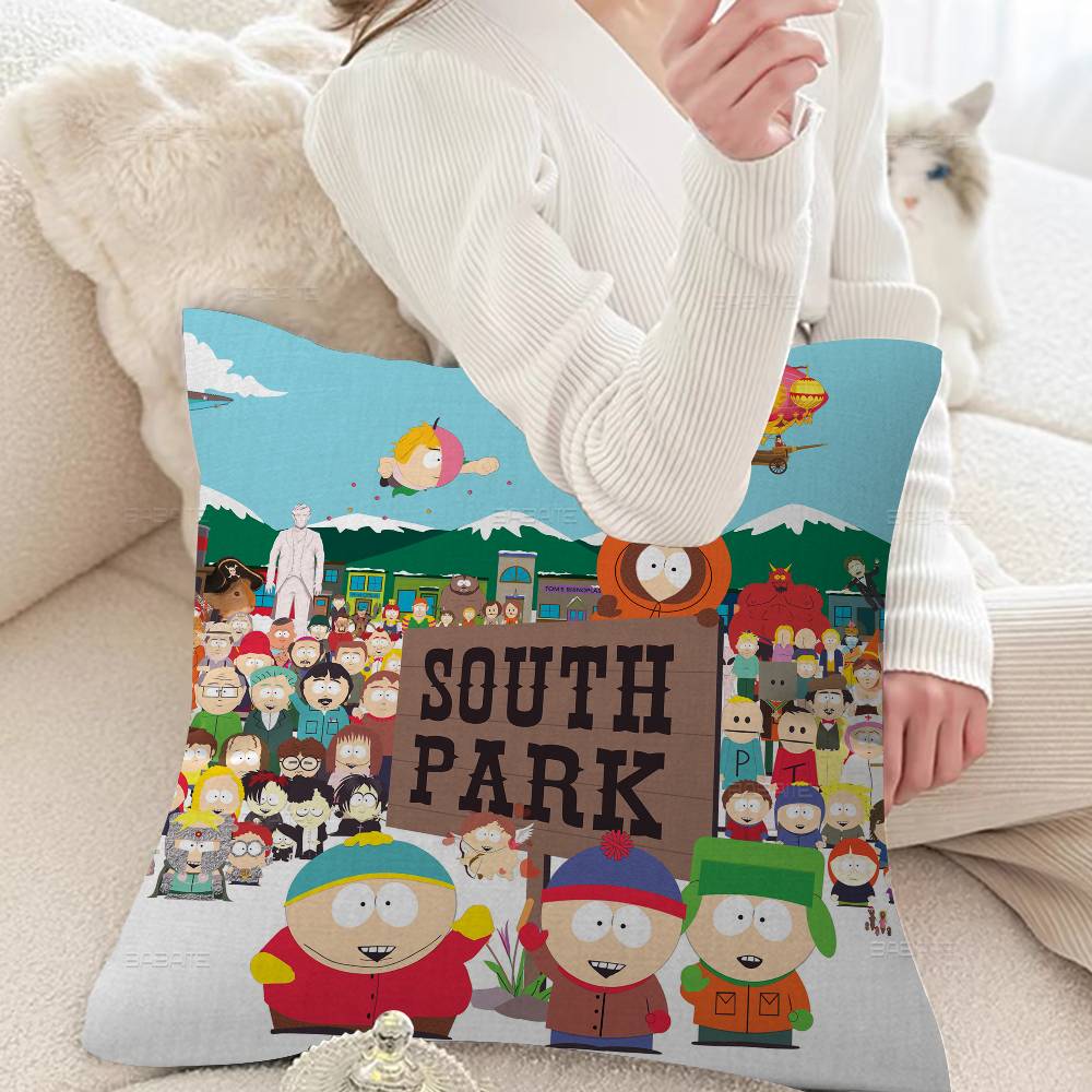 Cartoon S-South Cute P-Park Cushion Cover Pillowcase Upholstery Sofa Throw Pillow Home Decor Pillowcas