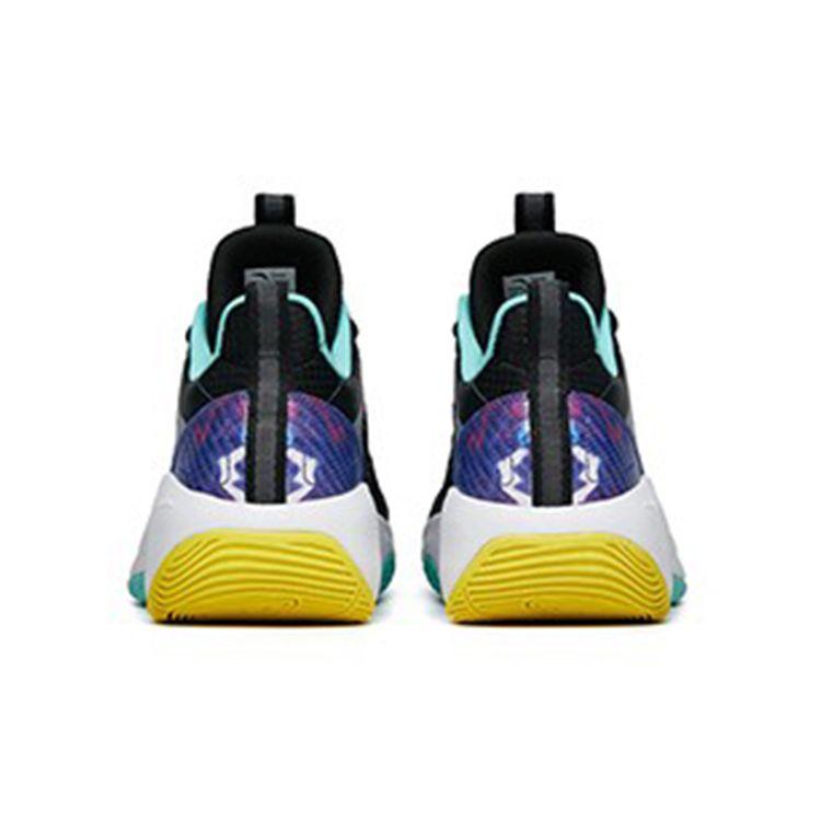 Anta Youth  Non-Slip Shock Absorbing Durable Mid-Top Basketball Shoes Kids Sneakers Black Silver Blue 312221111-3